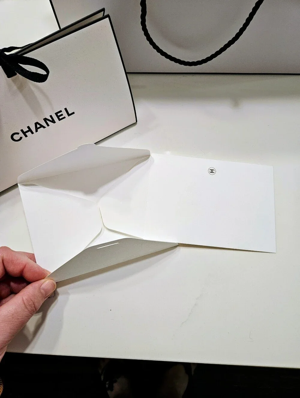 Chanel Mini Gift Bag Shopping Bag with Tissue CC Logo Card Envelope Set